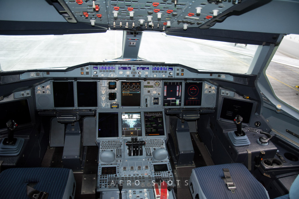 A fully digital cockpit, including tablet and laptop ports.   Virtually a paperless cockpit.   Laptops are used to install flight plans, retrieve aircraft telemetry and "wear and tear" numbers that help engineers pinpoint problems and maintenance needs.....all without putting pen to paper.