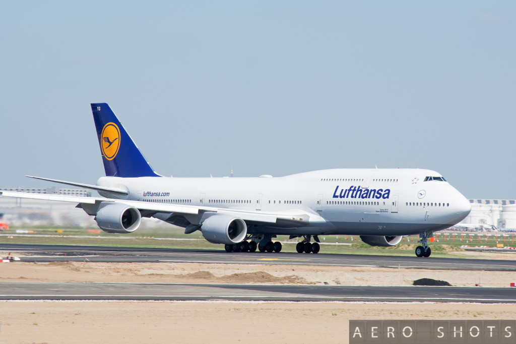 Lufthansa's 747-8i 'D-ABYG' departing Frankfurt