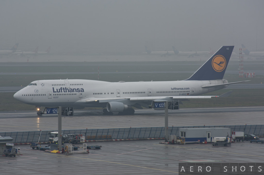 Lufthansa's D-ABVZ, 'Niedersachsen' was the last 747-400 that joined the fleet.  She was delivered in  February of 2001. 