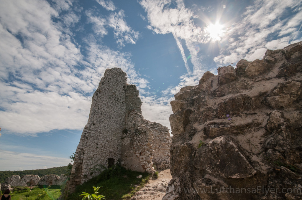 a stone ruins of a castle