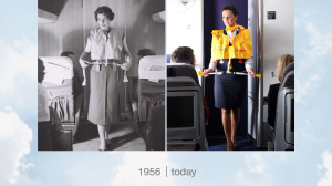 a collage of a woman in an airplane