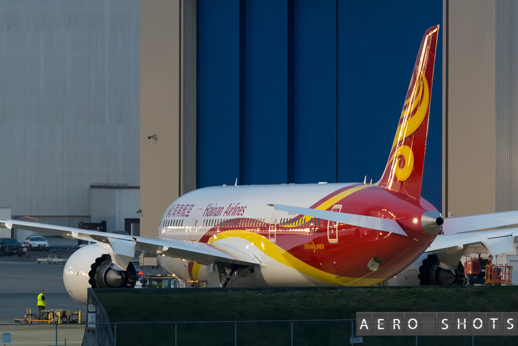 Hainan's newest 787 minutes after being removed from the Paint Hangar.
