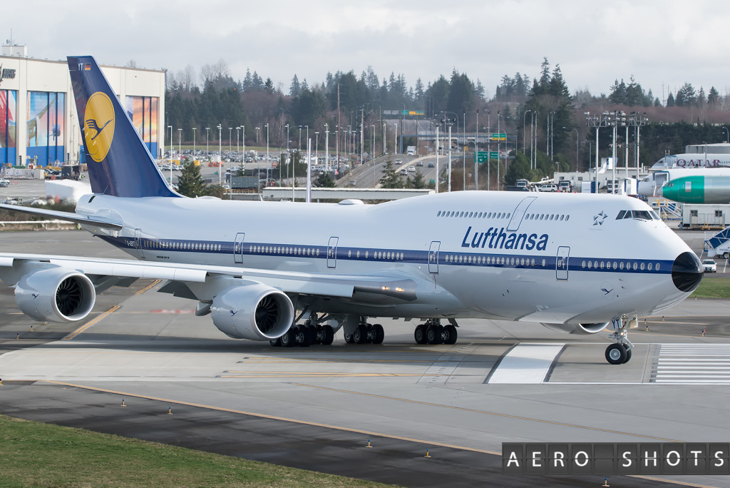 D-ABYT enters the runway at Paine Field for her FIRST flight.