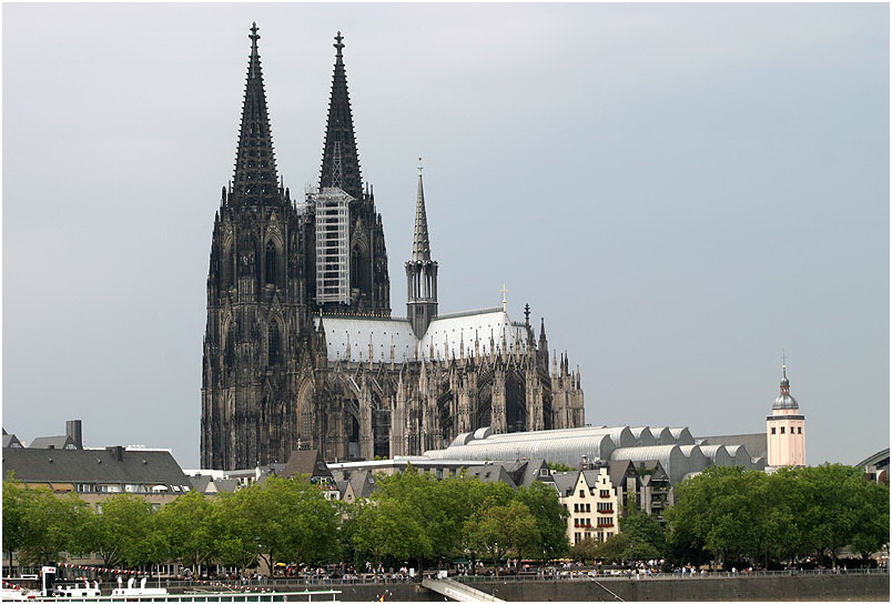 a large building with towers