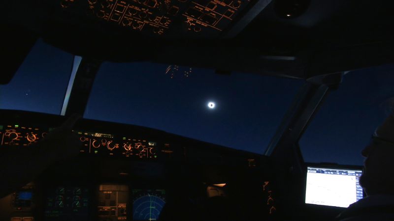 What a view!  The Eclipse from the Cockpit of LH 435