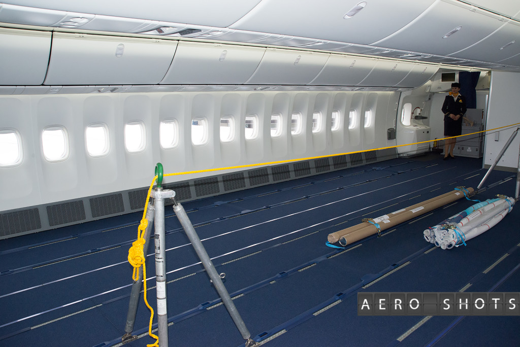 The 'forward' Economy cabin....notice the leg room?  The front part of this cabin will feature the Premium Economy seats.