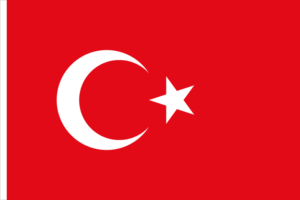 a flag with a crescent and a star