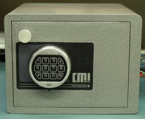 a safe with a combination lock