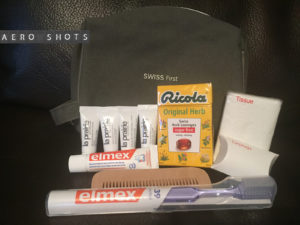 a bag with a toothbrush and other items