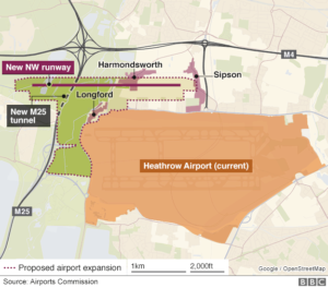 a map of an airport expansion