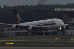 a large airplane taking off