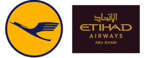 a yellow and blue logo