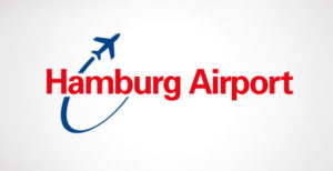 a logo with a plane and a line