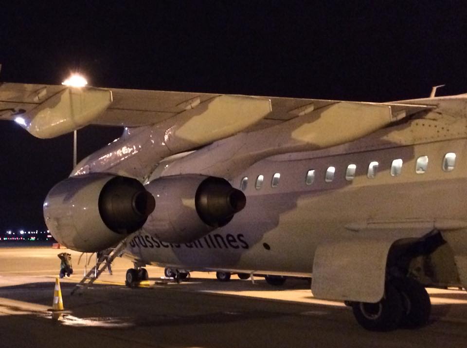 a large airplane with large engines